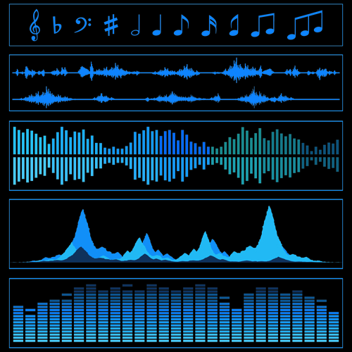 Vector audio waves background graphics 02 background Audio wave audio   