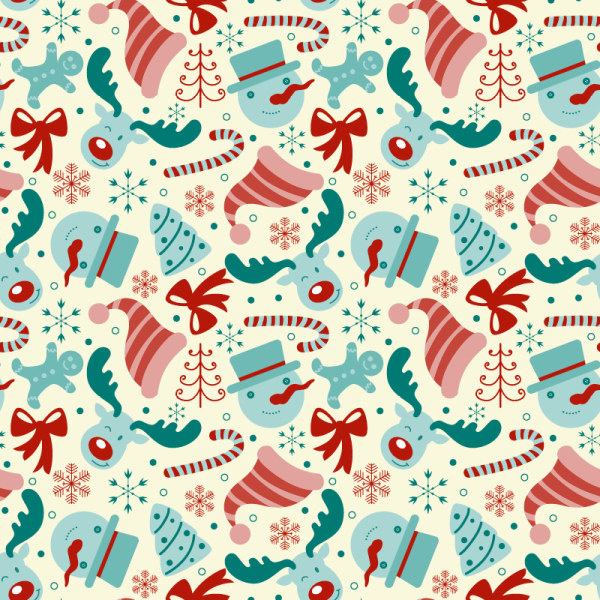 Pattern christmas elements seamless vector 01 set seamless pattern elements christmas   