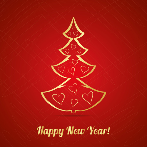 Creative christmas tree with new year background vecrtor 03 year tree new creative christmas background   