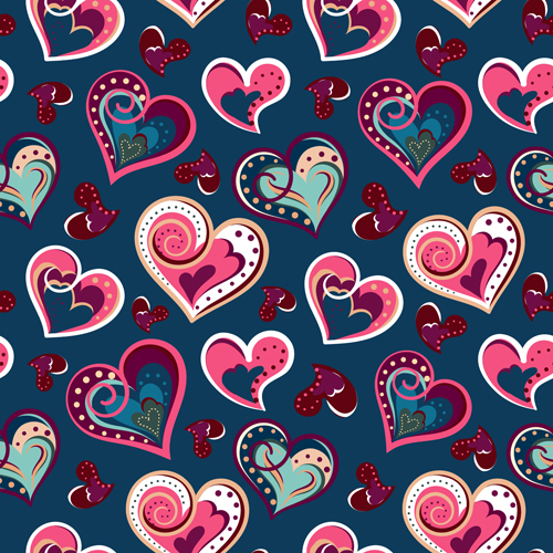 Valentines day heart hand drawn pattern vector 06 valentines pattern heart hand drawn day   