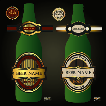 Beer bottles and beer labels vector labels label bottles bottle beer bottles beer   