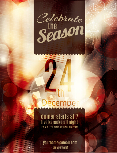 December 24 christmas party flyer cover vector 04 party flyer December 24 December cover christmas   