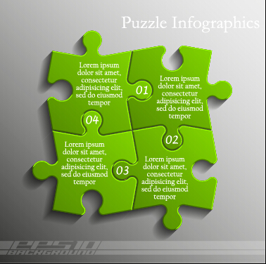 Creative puzzle infographic template vector 05 template vector template puzzle infographic graphic creative   