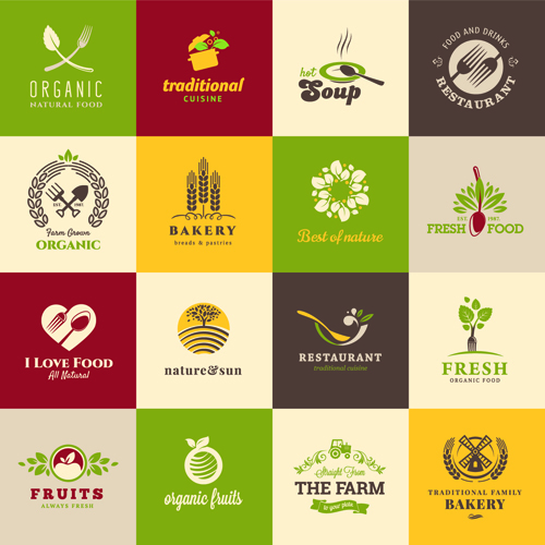 Creative food elements logos vector material 01 vector material material logo food elements element creative   