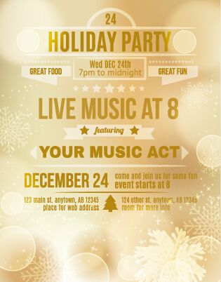 December 24 christmas party flyer cover vector 03 party flyer December 24 December cover christmas   