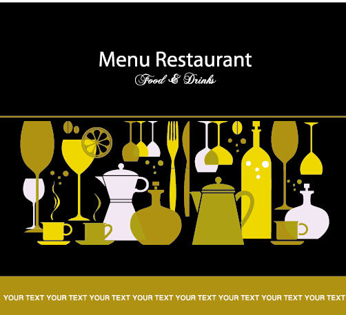 Modern restaurant menu vector cover set 08 restaurant modern menu cover   