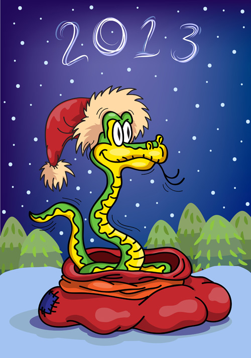 Snake 2013 Christmas design vector graphics 09 snake christmas 2013   