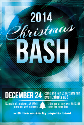 December 24 christmas party flyer cover vector 01 party flyer December cover christmas   