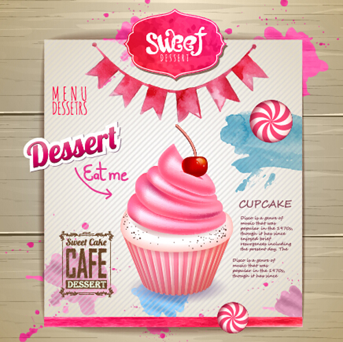 Dessert sweet menu design vector 03 sweet menu dessert   