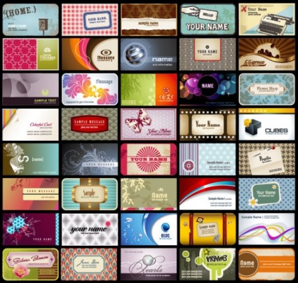 Different business cards vector set variety card background   