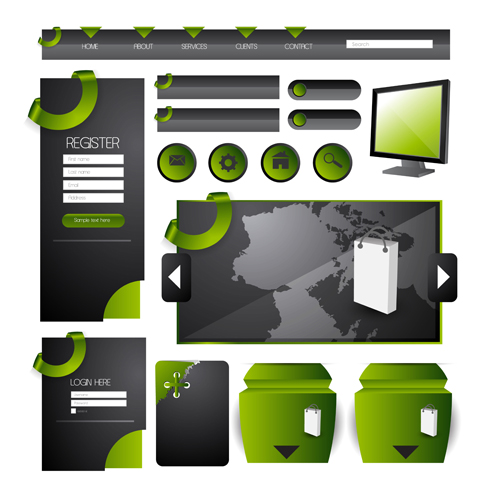 Business website template kit vector 03 website template business   