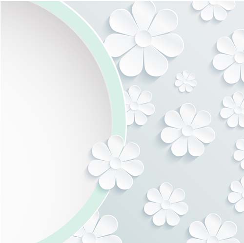 Paper flowers art background vector 04 paper flowers background   