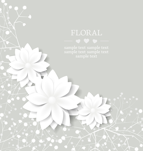 Paper flowers art background vector 05 paper flowers background   