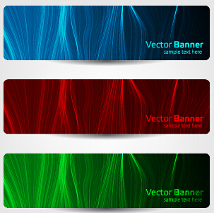 Colorful optical line vector banner 02 optical line colorful banner   