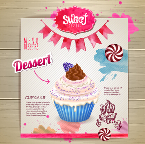 Dessert sweet menu design vector 04 sweet menu dessert   