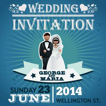 2014 Wedding Invitation card vector 01 wedding invitation card vector card   