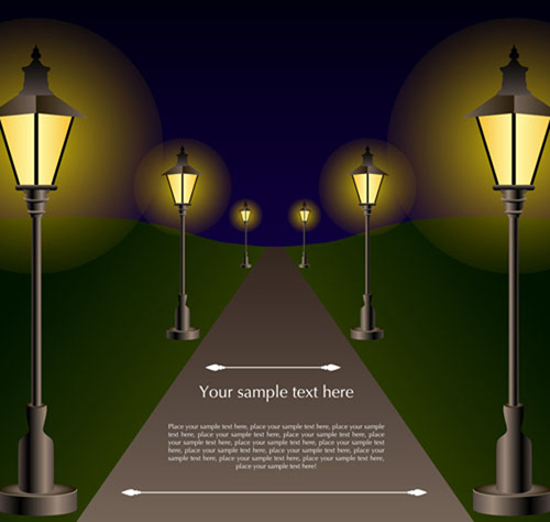 Shiny Street lamps background design vector set 03 street lamp street shiny lamps   