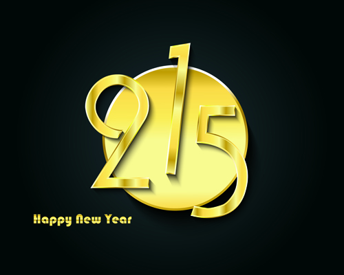 Golden creative 2015 new year vector material 05 new year material golden creative 2015   