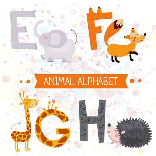 Cartoon animal alphabets deisng vector set 03 cartoon Animal alphabets   