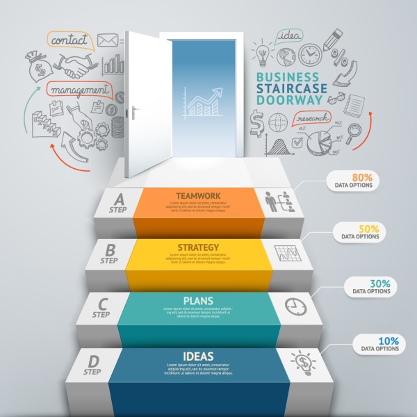 Ladder with infographic business vector Ladder infographic business   