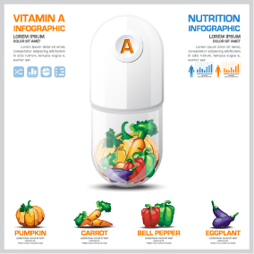 Creative vitamin with infographic vector 01   