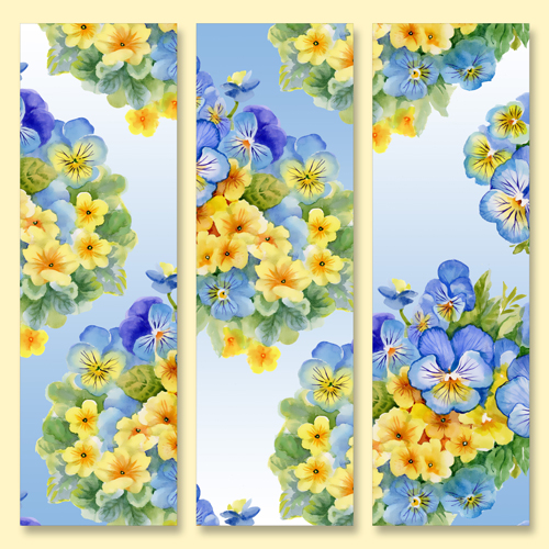 Beautiful flowers design banners vector set 02 Beautiful flowers beautiful banners   