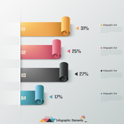 Set of 3d effect Infographics elements vector 04 infographics elements effect   