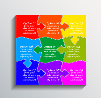 Creative puzzle infographic template vector 01 template vector template puzzle infographic creative   