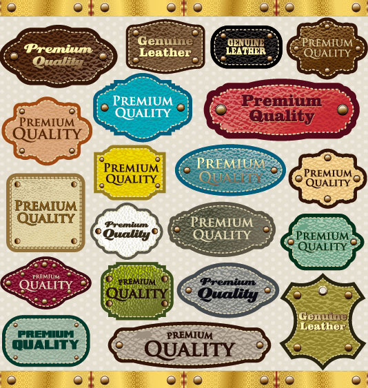 Different leather lables and tags mix vector 02 tags tag leather lables different   
