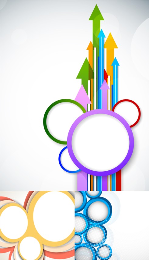 Colorful arrow with round background set vector round colorful arrow   