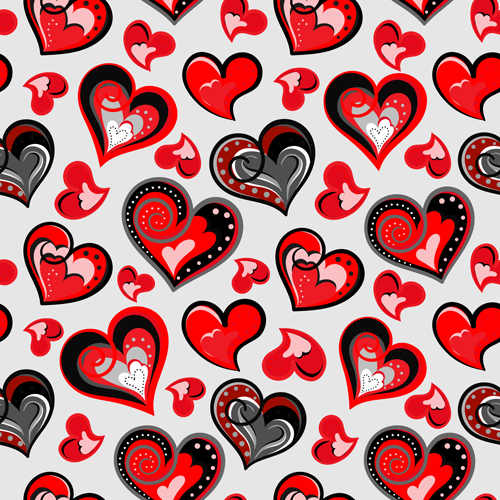 Valentines day heart hand drawn pattern vector 05 valentines pattern heart hand drawn day   