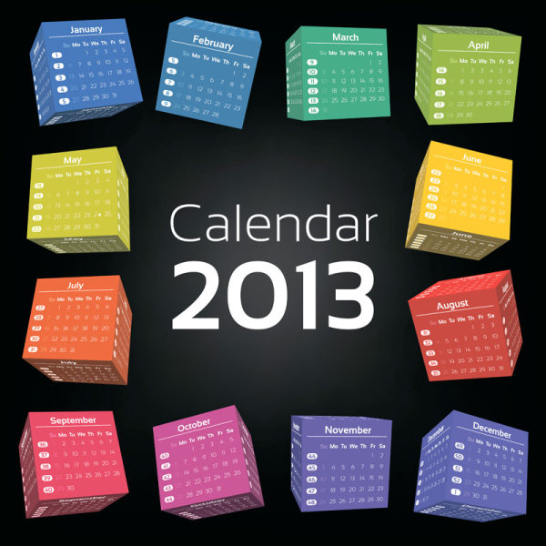 2013 Creative Calendar Collection design vector material 16 material creative collection calendar 2013   