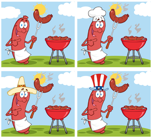 Set of Barbecue design vector 02 design Barbecue   