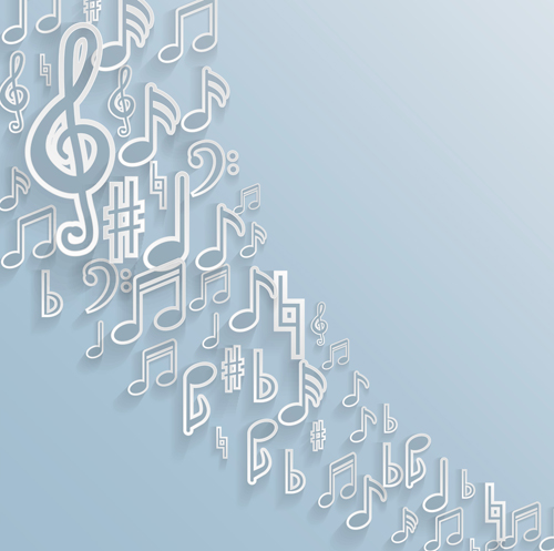 Elegant music note background vector set 01 note music elegant background vector background   