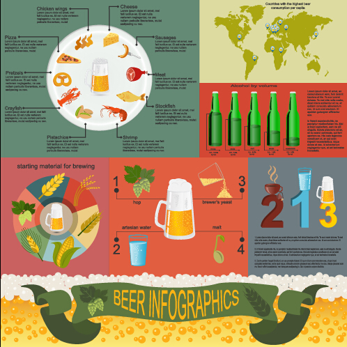 Beer infographic business template vector 05 template vector infographic business template business beer   