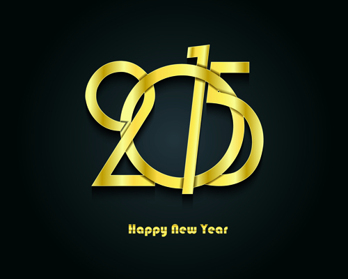 Golden creative 2015 new year vector material 02 new year material golden creative 2015   