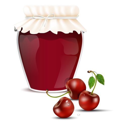 Fresh jam with Jar and fruits vector 13 with jar jam fruits fresh   