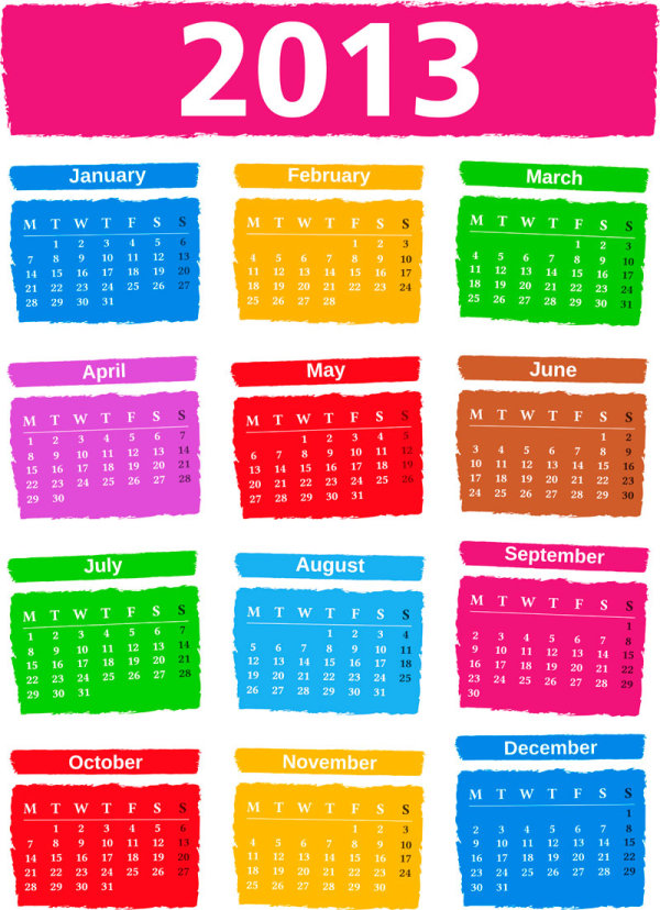 2013 Creative Calendar Collection design vector material 15 material creative collection calendar 2013   