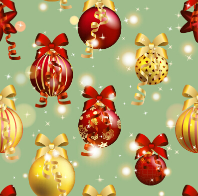 Shiny christmas balls ornament seamless pattern vector 05 shiny seamless pattern vector ornament Christmas ball christmas   