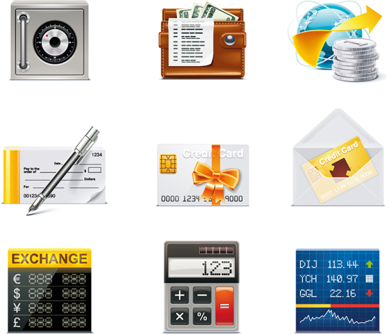 Financial elements icons vector icons financial elements element   