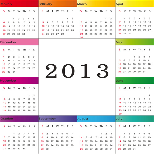 Creative 2013 Calendars design elements vector set 12 elements element creative calendars calendar 2013   