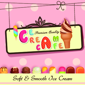 Cute Ice cream design vector 01 83136 ice cream cream   