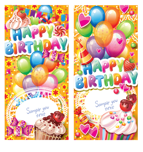 Happy Birthday elements cover Balloons and cake vector 04 happy birthday happy elements element cake birthday balloon   