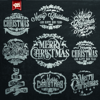 Black style Christmas typographic vector typographic christmas black   