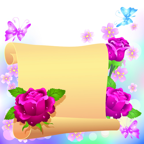 Flower with paper dream background vector 05 paper flower background vector background   