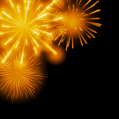 Golden fireworks effect vector background 01 golden Fireworks effect   