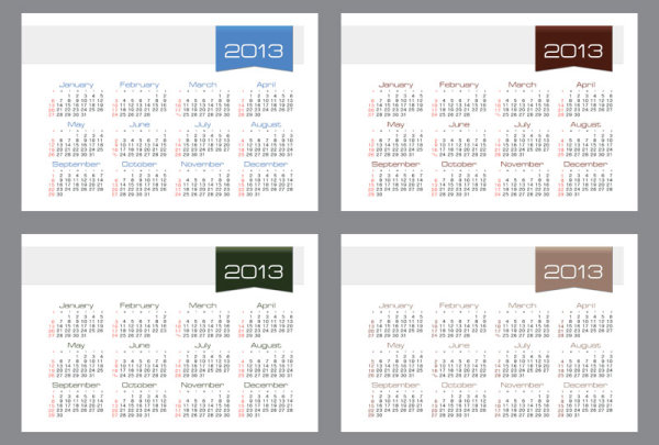 2013 Creative Calendar Collection design vector material 20 material creative collection calendar 2013   
