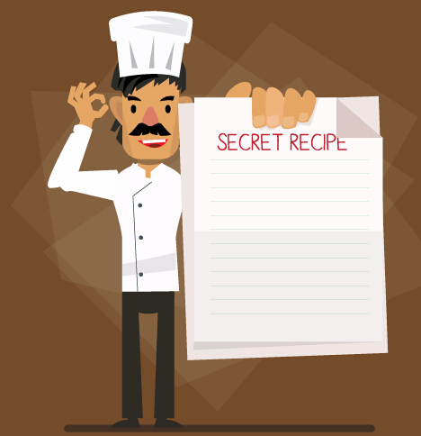 Design chef vector background set 03 design chef background   