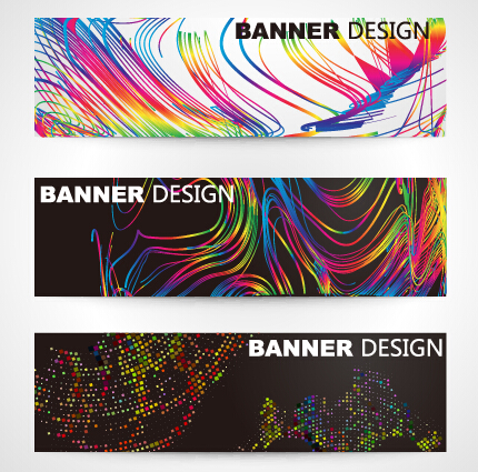 Abstract colored lines banner vector 01 lines colored banner   