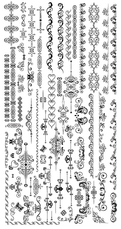 Fine Ornaments lace and Borders vector graphic 02 ornaments ornament lace fine borders border   